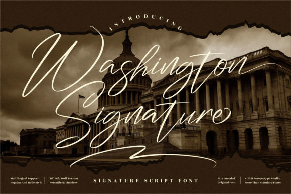 Washington Signature Font Poster 1