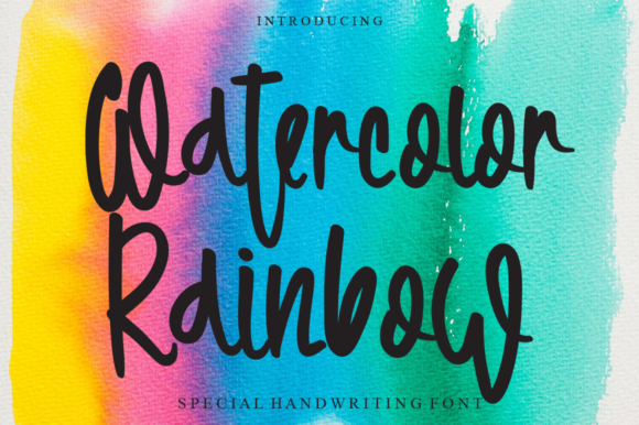 Watercolor Rainbow Font Poster 1