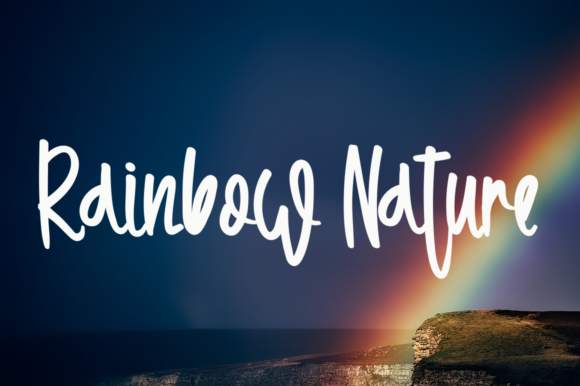 Watercolor Rainbow Font Poster 2
