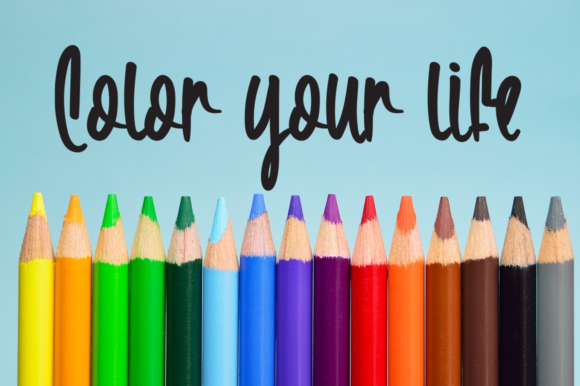 Watercolor Rainbow Font Poster 3