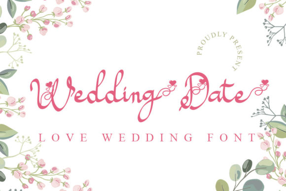 Wedding Date Font Poster 1