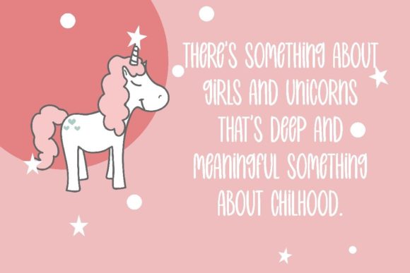 White Unicorn Font Poster 2