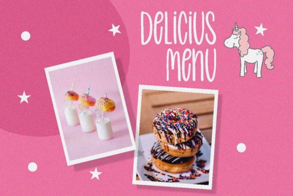 White Unicorn Font Poster 3