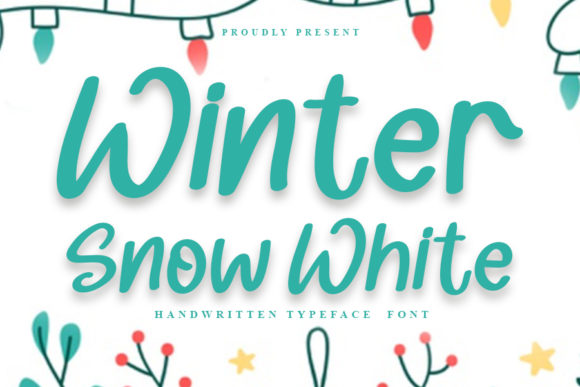 Winter Snow White Font Poster 1