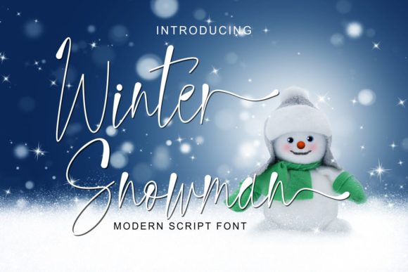 Winter Snowman Font Poster 1