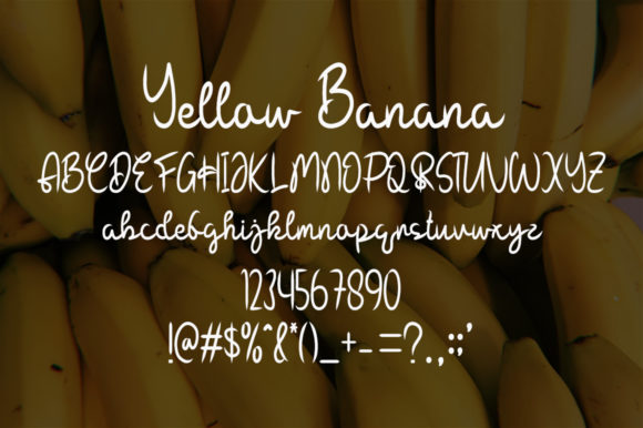 Yellow Banana Font Poster 5