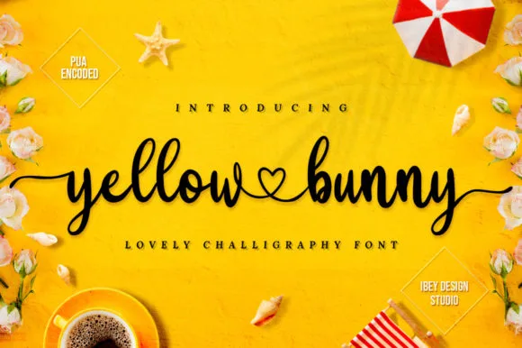 Yellow Bunny Font Yellow Bunny Font Poster 1