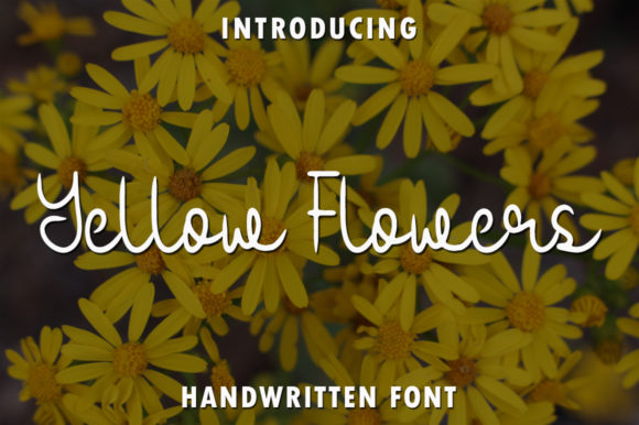 Yellow Flowers Font Poster 1