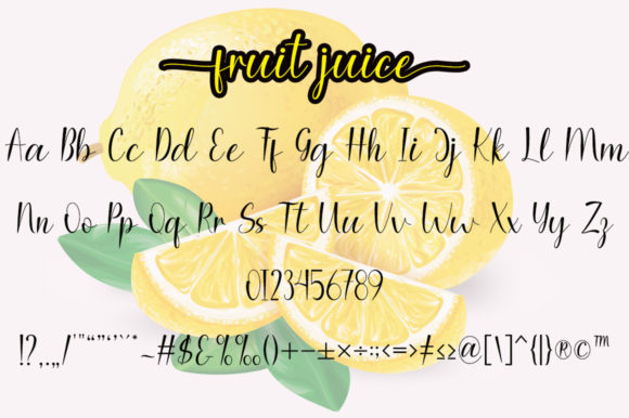 Yellow Fruit Juice Font Poster 4
