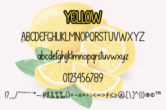Yellow Fruit Juice Font Poster 6