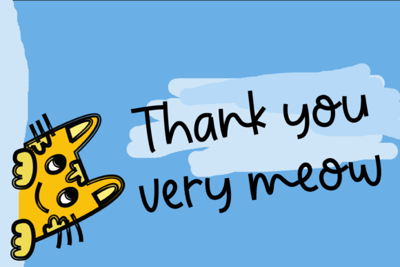 Yellow Meow Font Poster 4