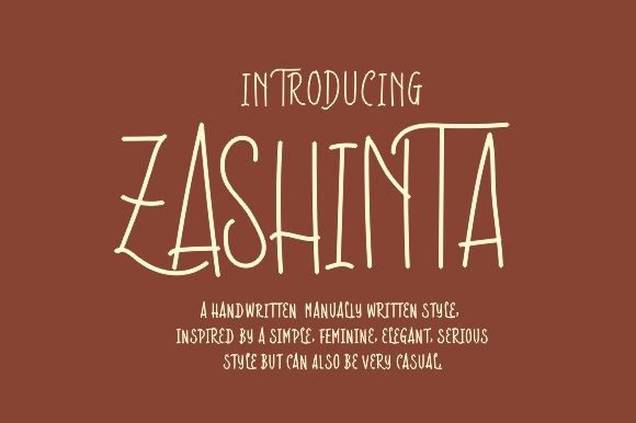 Zashinta Font Poster 5
