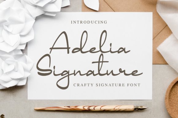 Adelia Signature Font Poster 1