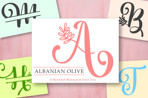 Albanian Olive Monogram Font