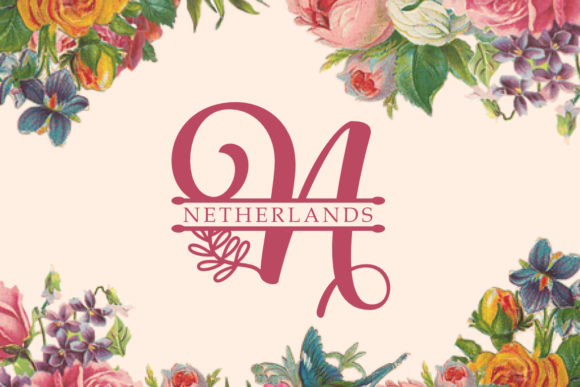 Albanian Olive Monogram Font Poster 2
