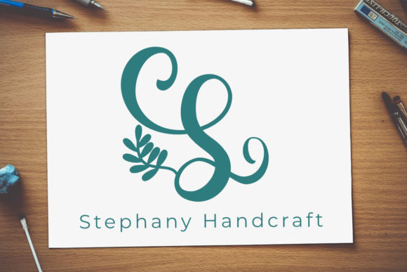 Albanian Olive Monogram Font Poster 3