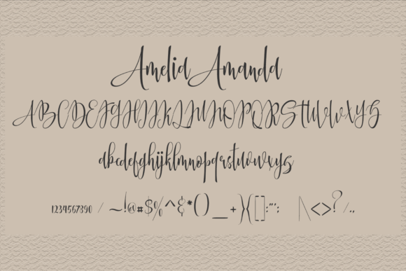Amelia Amanda Font Poster 7