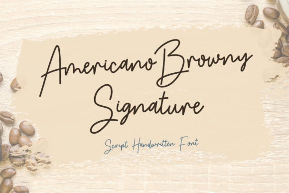 Americano Browny Signature Font Poster 1