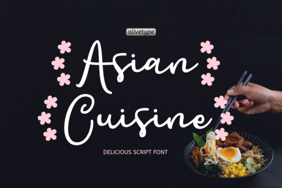 Asian Cuisine Font Poster 1