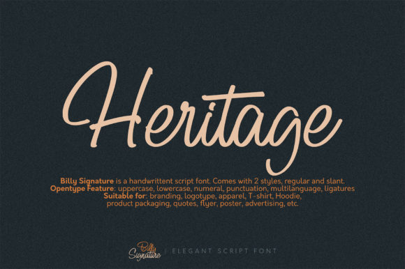 Billy Signature Font Poster 2