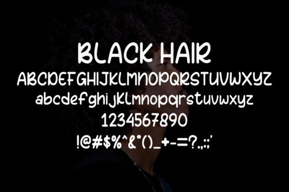 Black Hair Font Poster 5