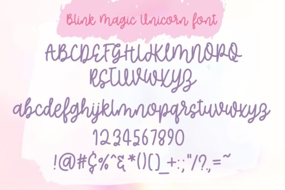 Blink Magic Unicorn Font Poster 10