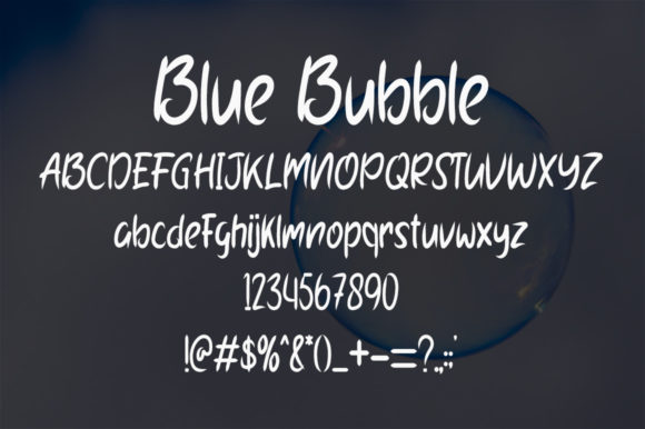 Blue Bubble Font Poster 5