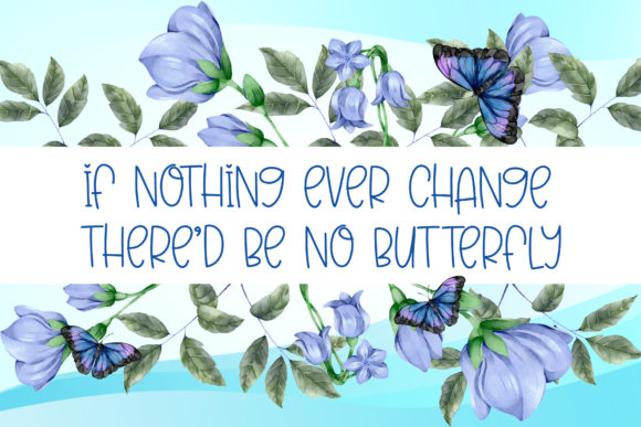 Blue Papillon Font Poster 2