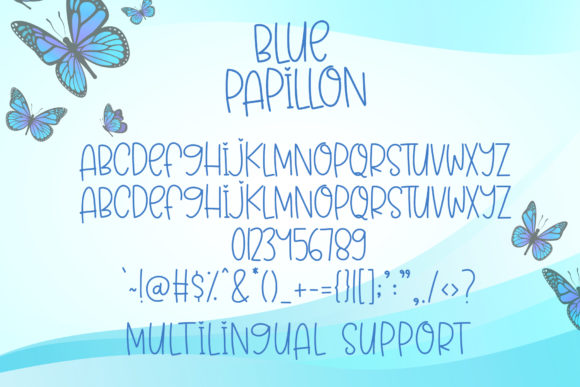 Blue Papillon Font Poster 5