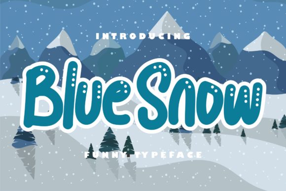 Blue Snow Font Poster 1