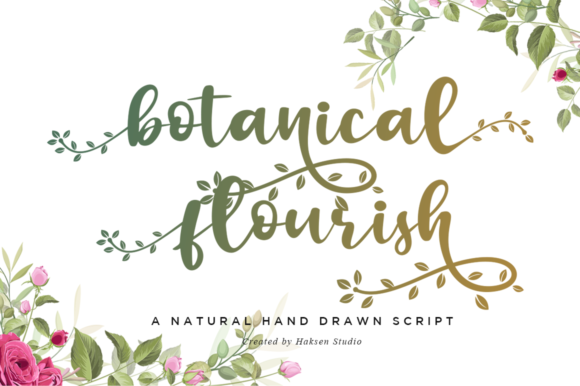 Botanical Flourish Font Poster 1