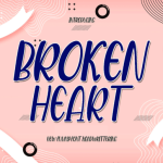 Broken Heart Font Poster 1