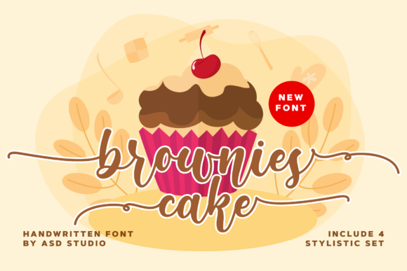 Brownies Cake Font Poster 1