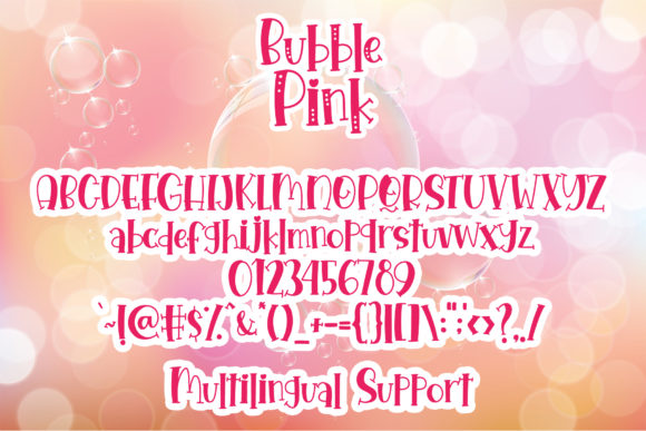 Bubble Pink Font Poster 7