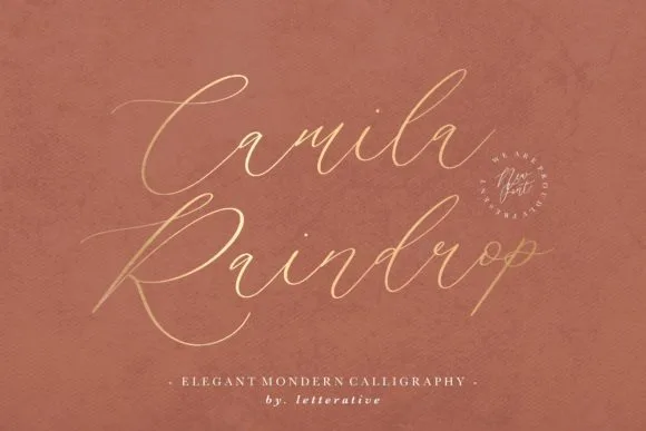 Camila Raindrop Font Camila Raindrop Font Poster 1