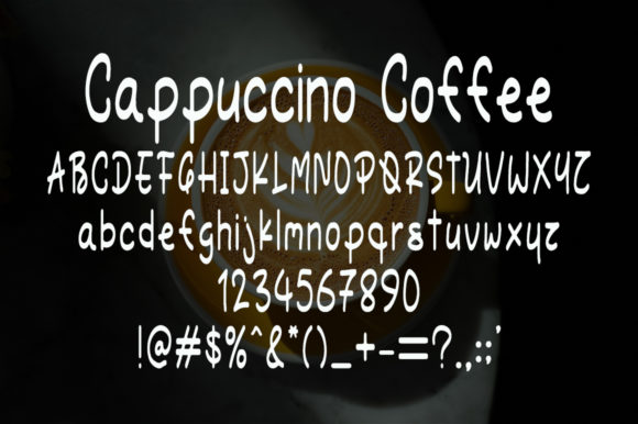 Cappuccino Coffee Font Poster 5