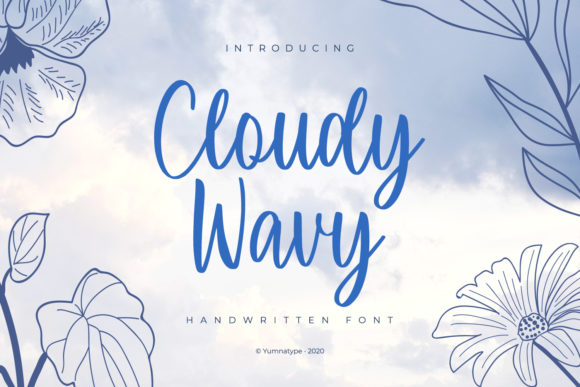 Cloudy Wavy Font Poster 1