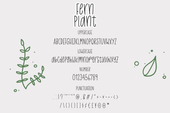 Fern Plant Font Poster 3