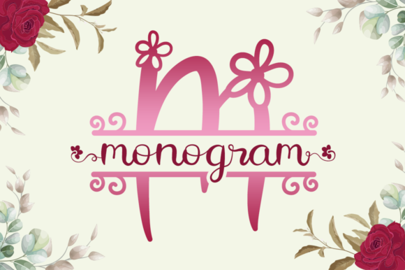 Flower Monogram Font Poster 1