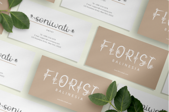 Flower Monogram Font Poster 4