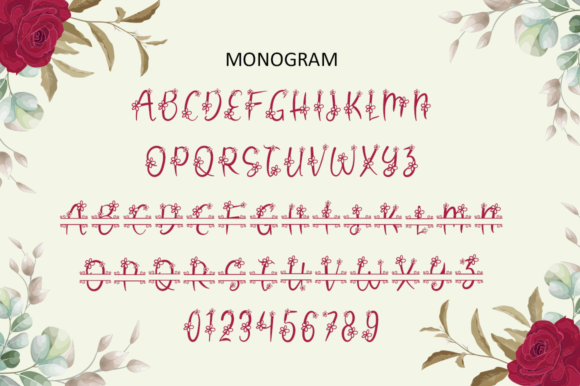 Flower Monogram Font Poster 8