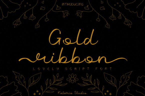 Gold Ribbon Font Poster 1