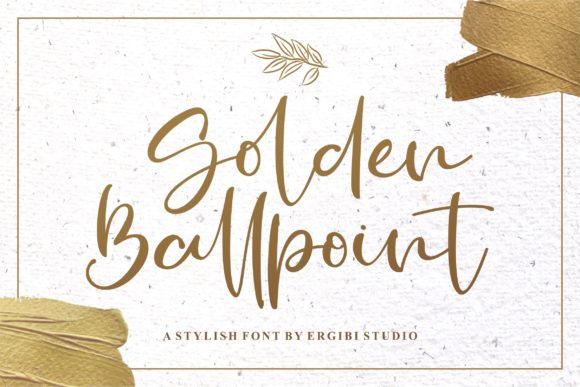 Golden Ballpoint Font Poster 1