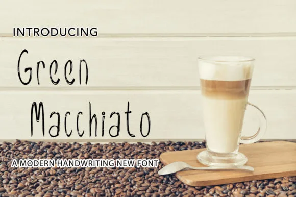 Green Macchiato Font Poster 1