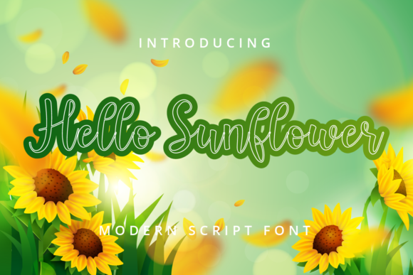 Hello Sunflower Font Poster 1