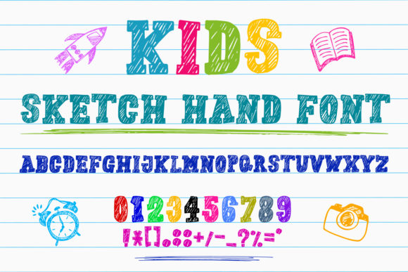 Kids Sketch Hand Font Poster 1