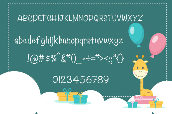 Lovely Giraffe Font Poster 6