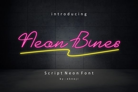Neon Bines Font Poster 1