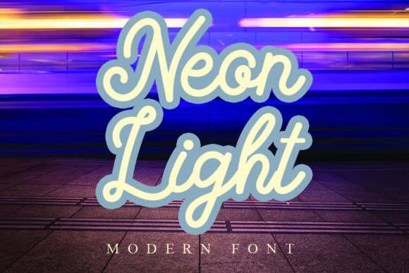 Neon Light Font Poster 1