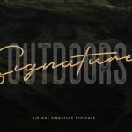 Outdoors Signature Font Poster 1